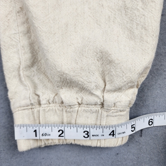 Zara Cream Drawstring Joggers Cotton/Linen Blend Size Medium - Picture 10 of 12
